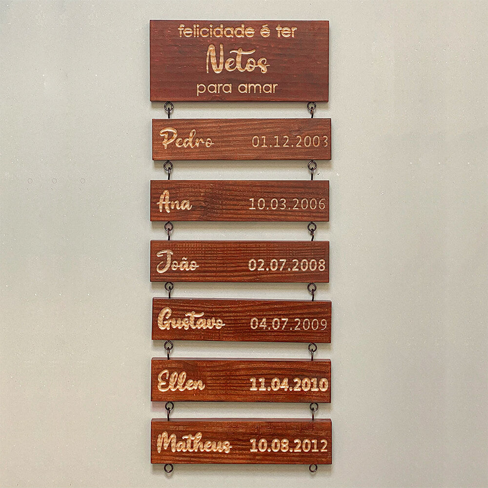 Placa Personalizada: Uma Homenagem de Amor para Seus Netos